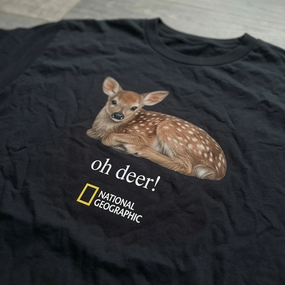 Gildan Black Short Sleeve Tee with Fawn 